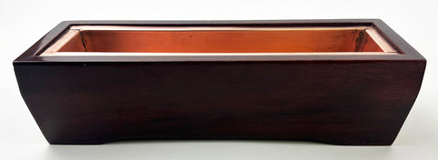 Vintage 10.8" Long  Red Sandalwood Incense Burner with Metal Insert