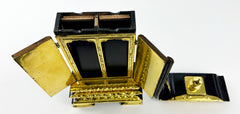 Vintage Premium Black Memorial Tablet (Ihai) with Golden Trim