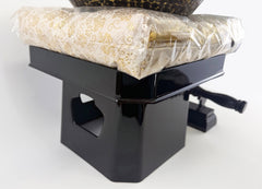 No. 9 Hand Pounded Bell (10.5" Diameter) with Ebony Hexagonal Wooden Base and Gold Cushion with Bell Stick Set