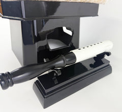 No. 9 Hand Pounded Bell (10.5" Diameter) with Ebony Hexagonal Wooden Base and Gold Cushion with Bell Stick Set