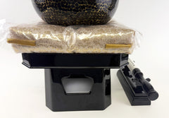No. 9 Hand Pounded Bell (10.5" Diameter) with Ebony Hexagonal Wooden Base and Gold Cushion with Bell Stick Set