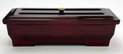7.5" Long Red Wine Color Metal Incense Burner