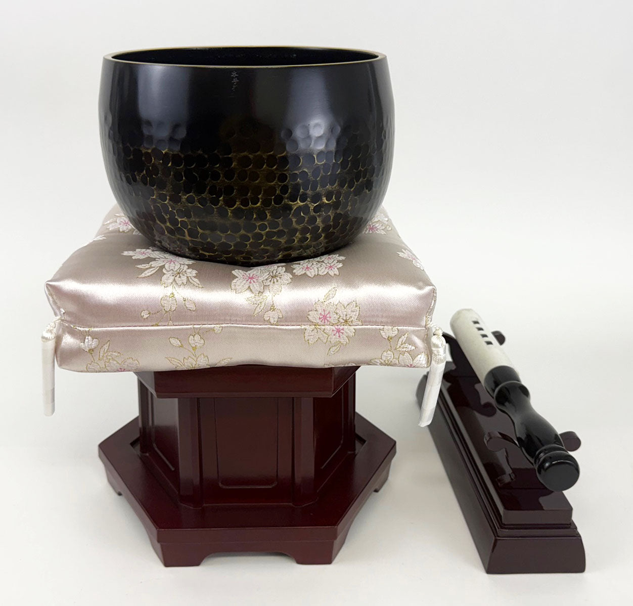 No. 6 Bell (7.75" Diameter) with Pink Sakura Cushion and Cherry Color Base
