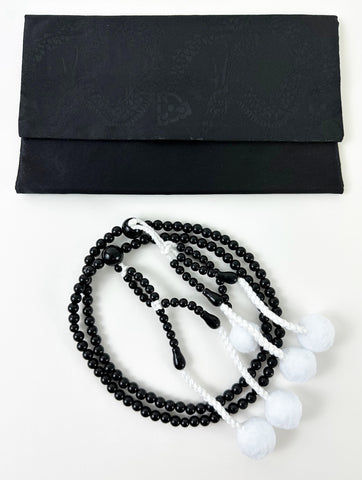 Black Beads Set - Large with Black Dragon Print Beads Case #9