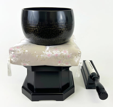 No. 6 Bell (7.75" Diameter) with Pink Sakura Cushion and Cherry Color / Dark Burgandy Base