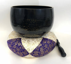 Extra Large (19" Diameter) Purple & White Round Bell Cushion