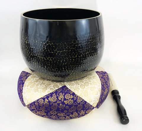 No. 12 Bell (15.5" Diameter) with White & Purple Embroidered Round Cushion