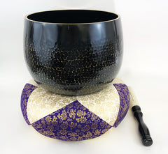 No. 12 Bell (15.5" Diameter) with White & Purple Embroidered Round Cushion