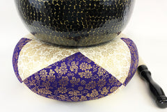 No. 12 Bell (15.5" Diameter) with White & Purple Embroidered Round Cushion