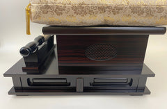 No. 10 Hand Pounded Bell (13" Diameter) with Ebony Wooden Base and Gold Cushion with Bell Stick Set