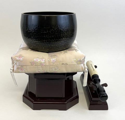 No. 6 Bell (7.75" Diameter) with Sakura Flower Cushion Cushion and Cherry Base