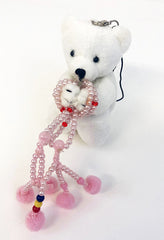 Small White Praying Bear with Strap