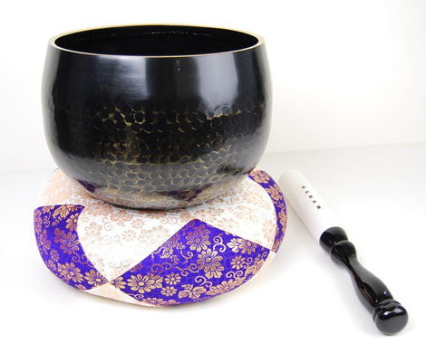 No. 7 Bell (8.5" Diameter) with White & Purple Embroidered Round Cushion