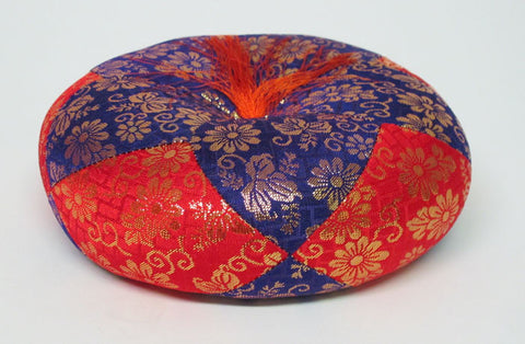 Purple & Red Round Bell Cushion for No. 5 (6.75" Diameter) Bell