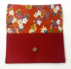 Premium Red Kimono Fabric Beads Case (Large) #2
