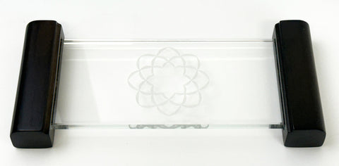 8" L Glass Water Cup Table with S.G.I. Logo