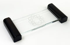 8" L Glass Water Cup Table with S.G.I. Logo