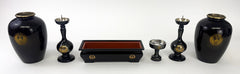 Used 6 Piece Taupe Colored Metal Butsugu Set Med-Lrg