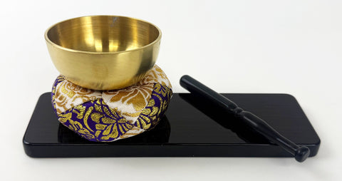 No. 2.3 (2.7" Diameter) Purple and White Cushion Bell Set with Ebony Base