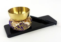 No. 2.3 (2.7" Diameter) Purple and White Cushion Bell Set with Ebony Base