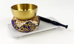 No. 2.3 (2.7" Diameter) Purple and White Cushion Bell Set with White Base