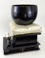 No. 10 Bell (13" Diameter) with Ebony Wooden Base and Gold Cushion with Bell Stick Set