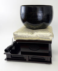No. 10 Bell (13" Diameter) with Ebony Wooden Base and Gold Cushion with Bell Stick Set