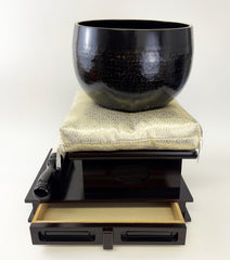 No. 10 Bell (13" Diameter) with Ebony Wooden Base and Gold Cushion with Bell Stick Set