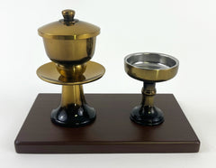 7" L Medium Brown Flat Water Cup Table