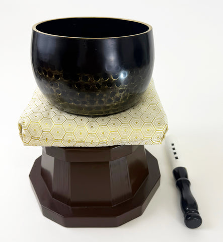 No. 5 Bell (6.75" Diameter) with Purple & White Round Bell Cushion and Brown Base Set (Display Model)