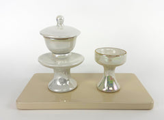 8" L Large Glossy White Flat Water Cup Table