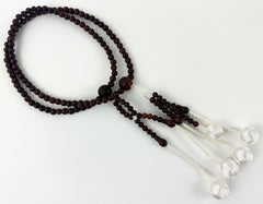 Red Sandalwood Beads with Knitted Tassels