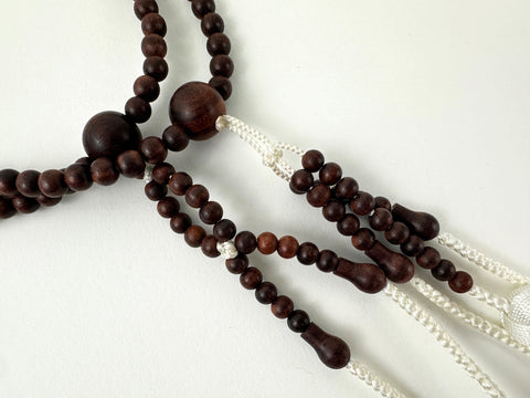 Red Sandalwood Beads with Knitted Tassels