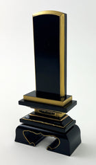 Small Black Memorial Tablet (Ihai) with Golden Trim