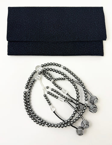 Black Pearl Beads with Knitted Tassels Set - Large Beads (Large Beads Case) #4