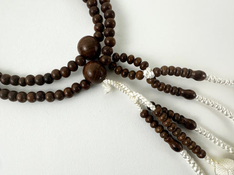 New Sandalwood Beads with Knitted Tassels