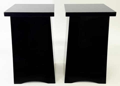 15.25" Tall Gloss Black Vase Stands