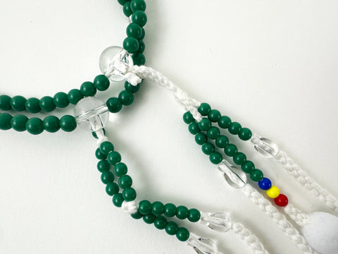 Green Beads with S.G.I. Tassel Logo