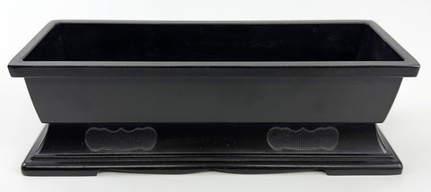 Vintage 9.8" Long Matte Black/Dark Brown Metal Incense Burner