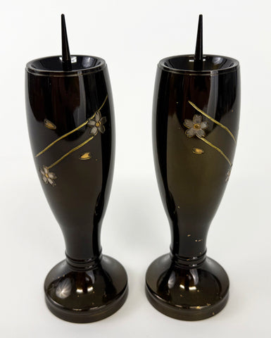 7.5" H Premium Metal Bokashi (Two-Tone) Candle Stands with Sakura Logo (Display Model)