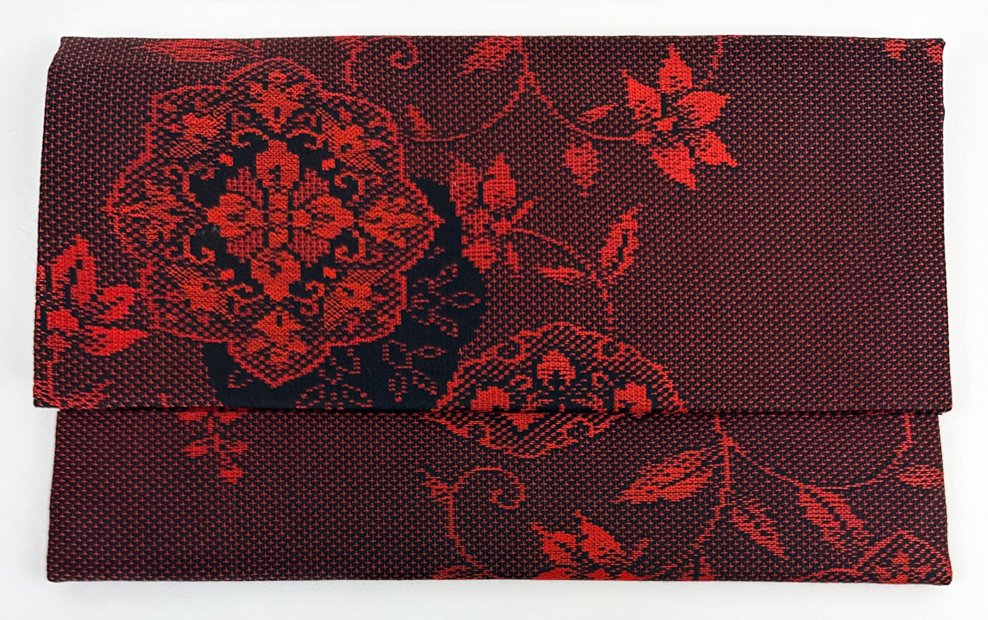 Red Floral Kimono Fabric Beads Case (Large)