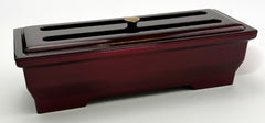 7.5" Long Red Wine Color Metal Incense Burner