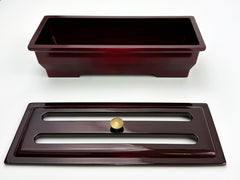 7.5" Long Red Wine Color Metal Incense Burner