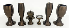Premium 6 Piece Taupe Colored Metal Butsugu Set (Display Model)