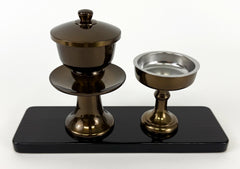 8" L Small Matte Ebony Water Cup Table