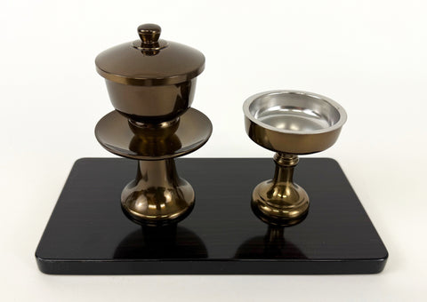 8" L Large Glossy Ebony Water Cup Table