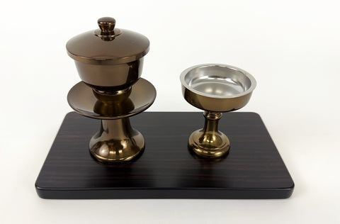 8" L Large Matte Ebony Water Cup Table