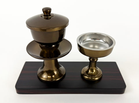 7" L Small Matte Ebony Color Water Cup Table