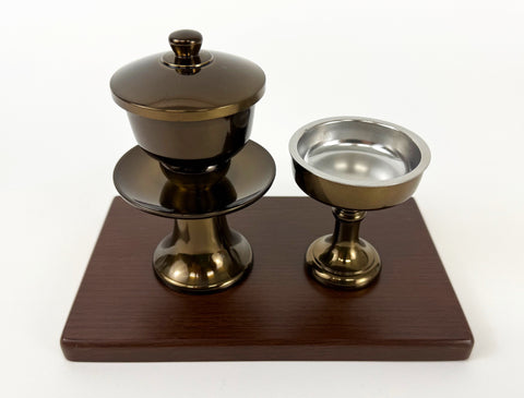8" L Large Matte Brown Water Cup Table