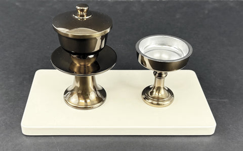 8" L Large Glossy White Flat Water Cup Table